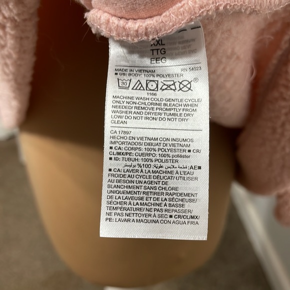 EUC Old Navy Cozy Sherpa Quarter-Zip Pullover in Pink and Cream Size XXL - Picture 8 of 9